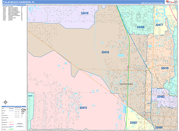 Palm Beach Gardens Wall Map
